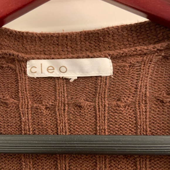 Knitted brown long cardigan - Cleo brand - Picture 2 of 7